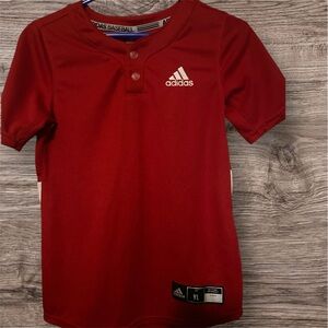 Adidas Red Athletic Jersey Short Sleeve